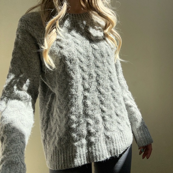 Comfy Grey Knit Sweater - Picture 2 of 3